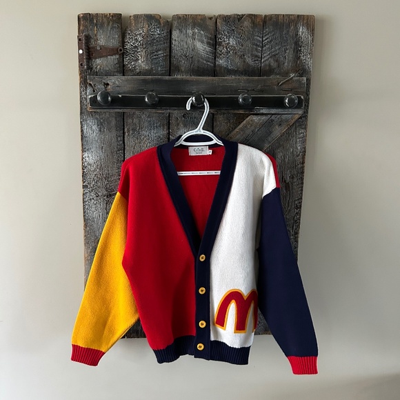 Men's Vintage Club II Cardigan w/McDonald's "M" Logo - Picture 1 of 4